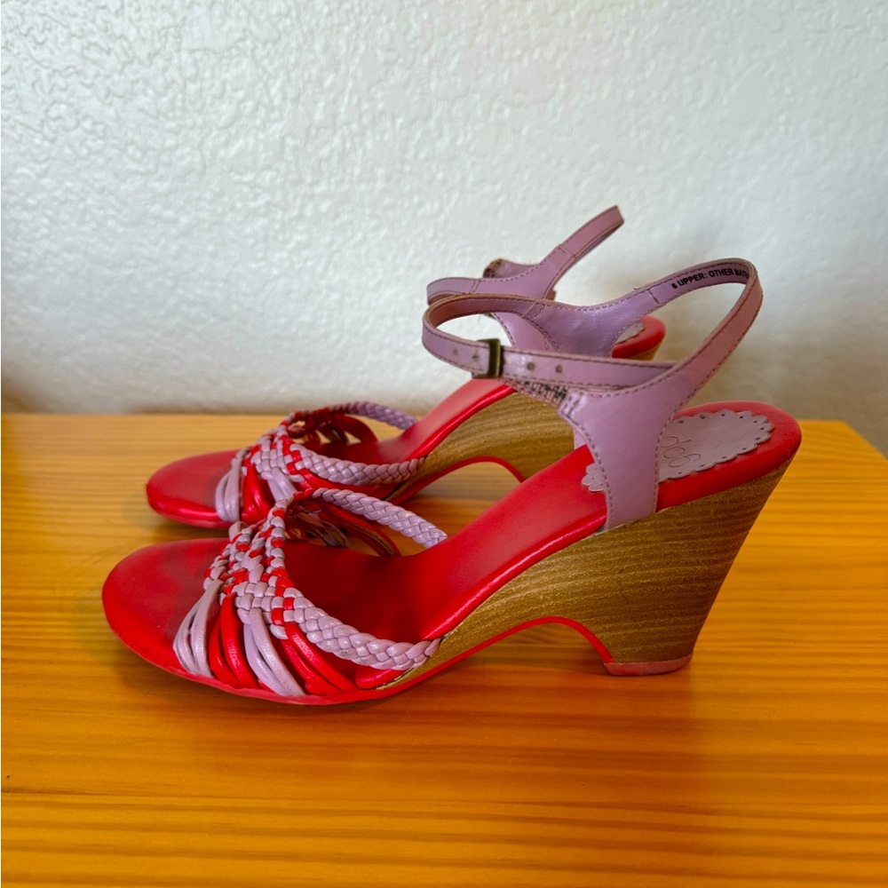 Pink and lavender 2-inch sandals